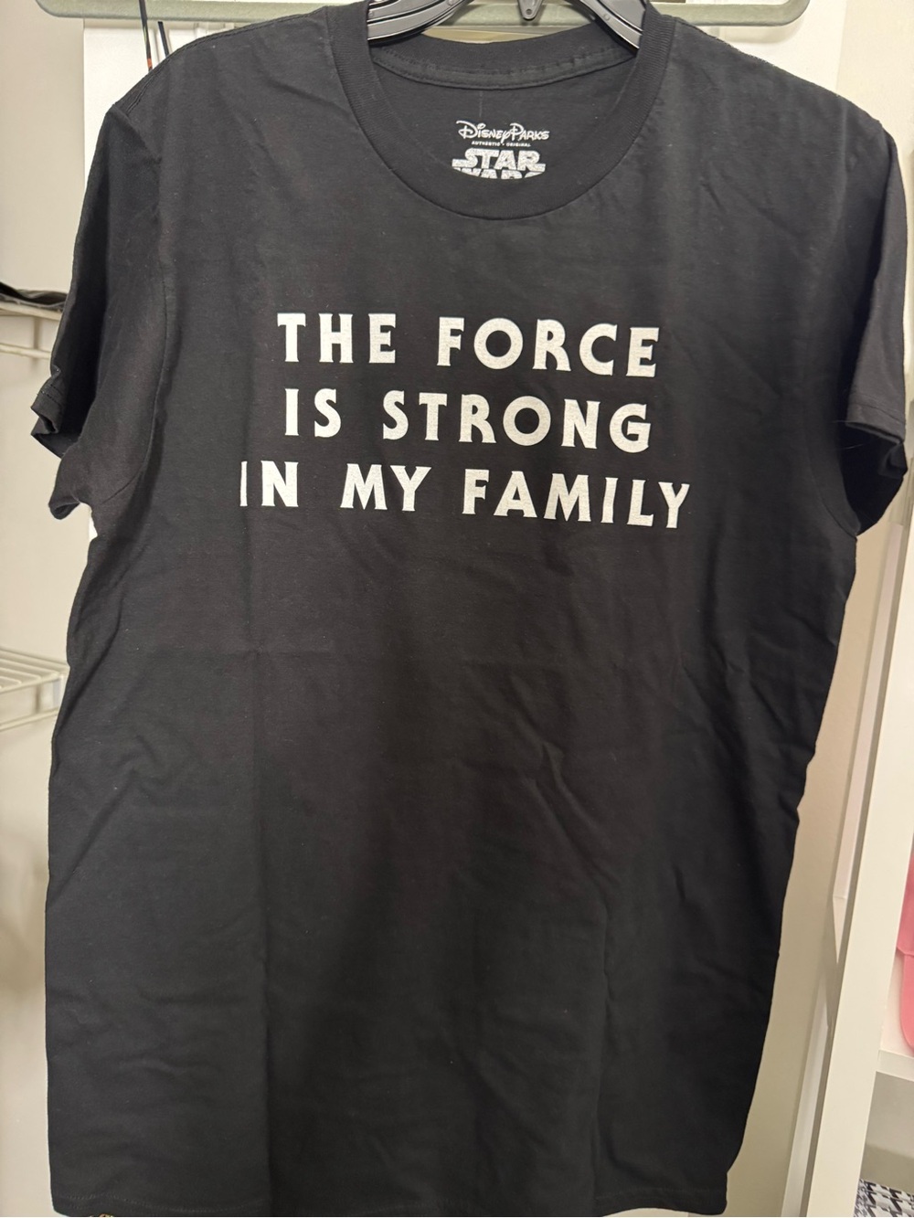 Disney Black Star Wars 'The Force Is Strong In My Family' Short Sleeve Tee